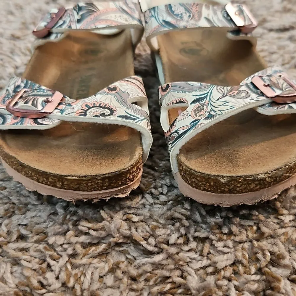 Birkenstock Pink Paisley Vegan Sandals Size 26